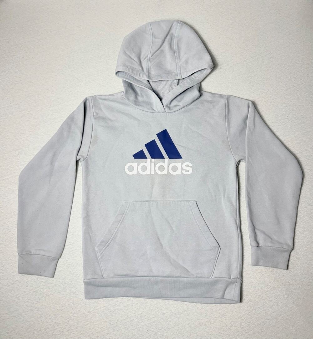 Adidas Pullover Hoodie Sweatshirt Light Blue Athletic Girl’s Size M 10/12
